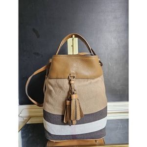 Authentic Burberry Ashby Bucket Bag Brown